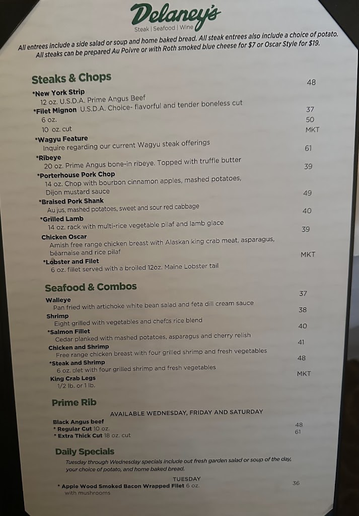  Delaney's Steak Seafood Wine