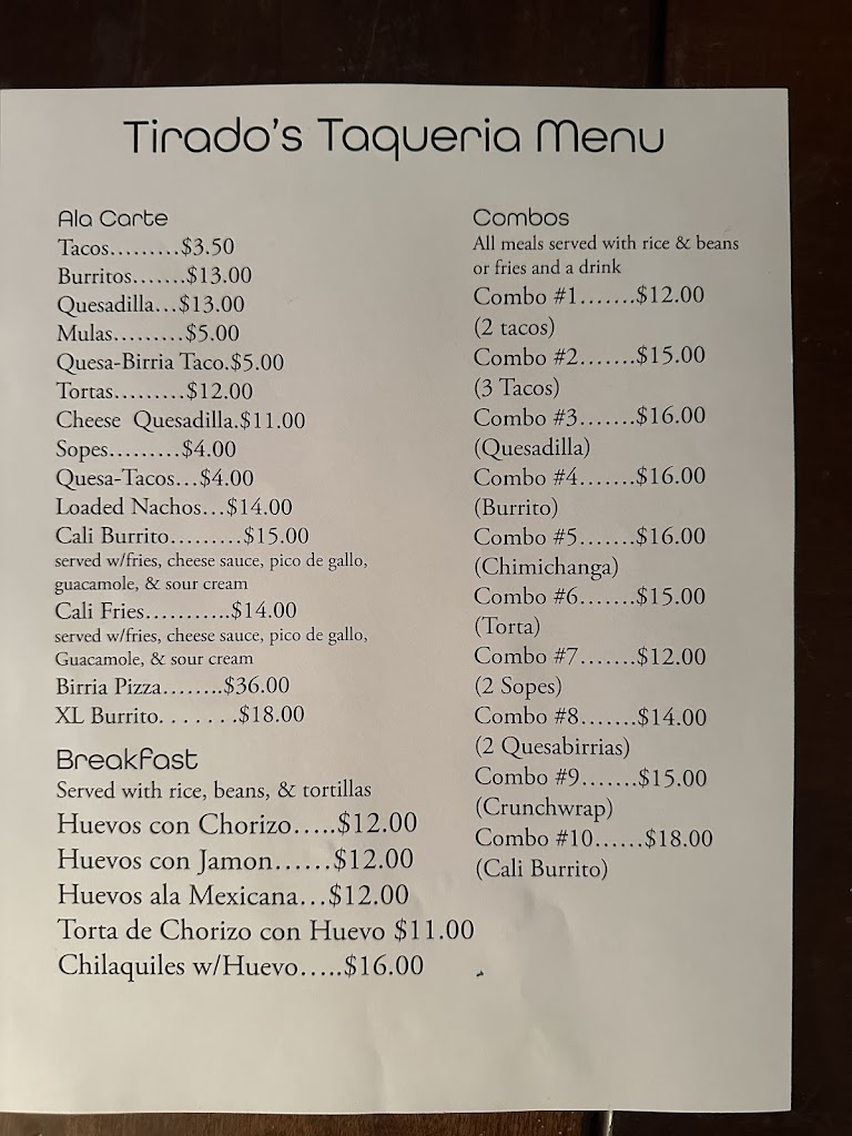  Tirado's Taqueria