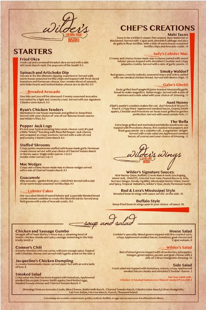  Wilder's Cutting Edge Bistro