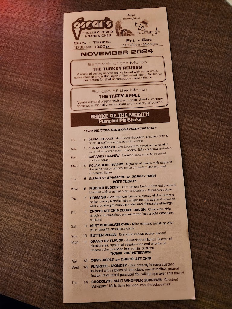  Oscar's Frozen Custard