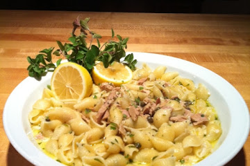 PASTA WITH TUNA, LEMON, CAPERS AND CREAM