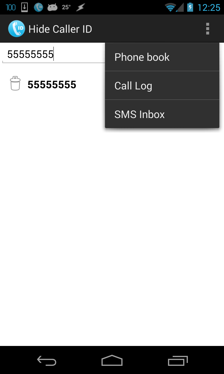 Hide Caller ID Screen 3