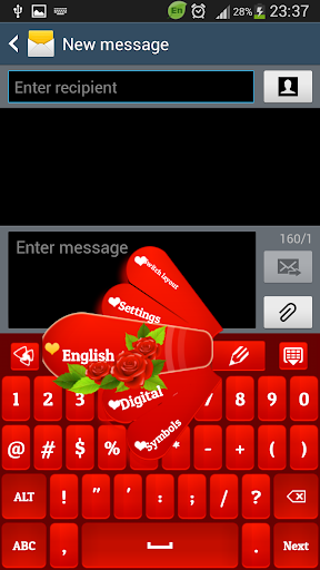 GO Keyboard Red Rose