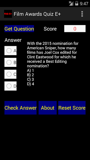 Film Awards Quiz E+