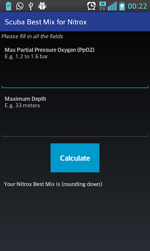 Scuba Best Mix for Nitrox Calc