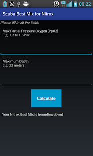 Scuba Best Mix for Nitrox Calc - náhled