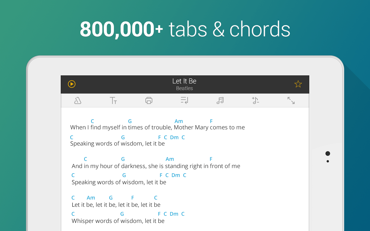 Ultimate Guitar Tabs & Chords Android Gitar Şarkı Akort ve Nota Uygulaması FULL APK İndir - androidliyim
