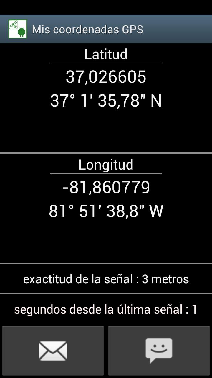 Android application My GPS Coordinates screenshort