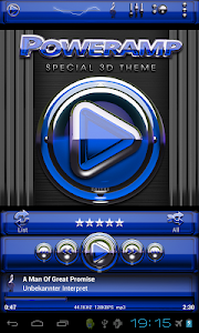 Poweramp skin Blue Glas deluxe v3.10