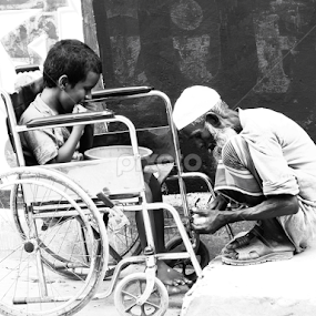 Father's LOVE by Evan Ahmed - Black & White Portraits & People