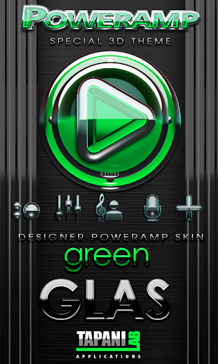 Poweramp skin Green Glas delux