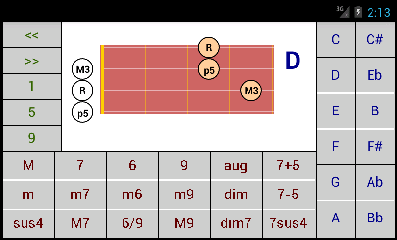 Android application DG Cuatro Chord Patterns screenshort