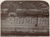 Basreliëf op het pendopo voetstuk aan de westzijde van Candi Panataran.