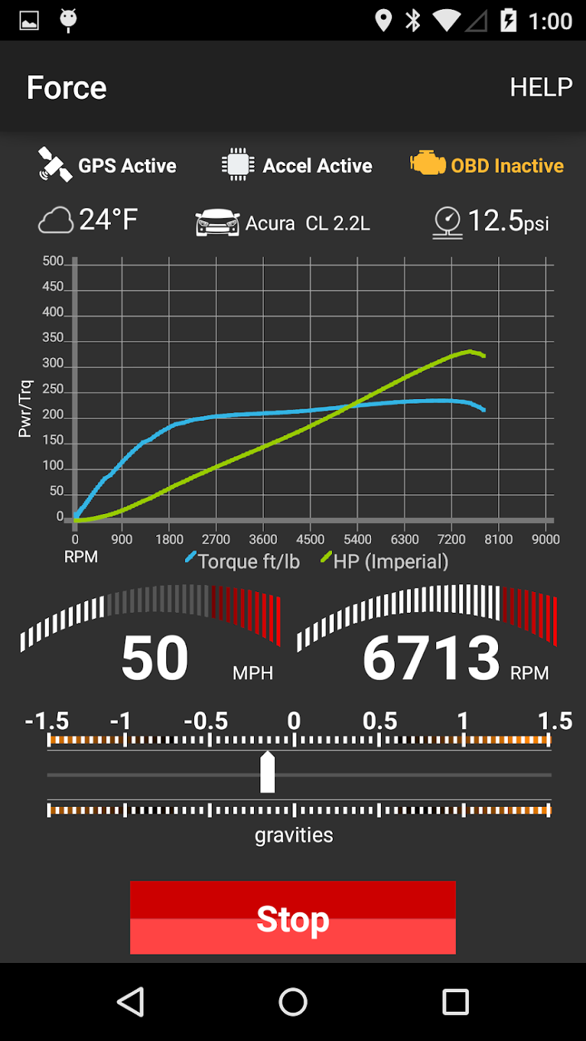 Force OBDII and Performance Screen 2