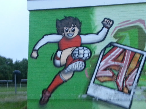 Fussballspieler Graffiti