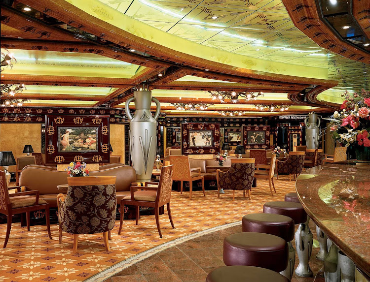 Carnival Legend's Atlantis Lounge is a quiet spot to meet friends for a drink and some laughs.