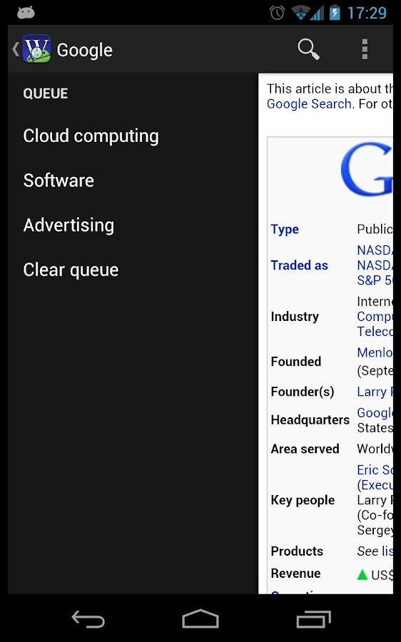 Wikidroid (Wikipedia Browser) - screenshot