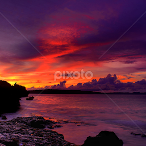 Sunset Beach and Sky Colors by Jnr Lavigne - Landscapes Sunsets & Sunrises