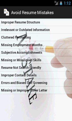 【免費教育App】Avoid Resume Mistakes-APP點子