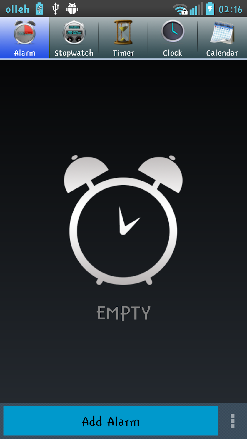 Alarm/Clock Screen 2