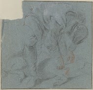 Voorovergebogen man doodt een varken met een mes