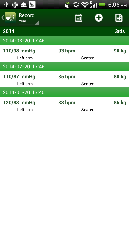 Blood Pressure Tracker (Paid) Screen 2
