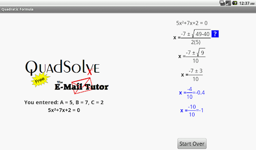 QS Free Quadratic Solver Screenshots 5