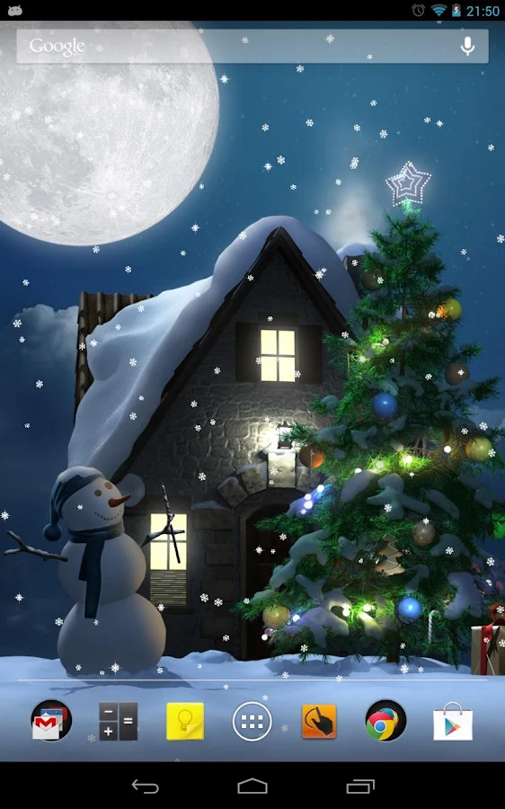 Живые обои Christmas Moon на Андроид