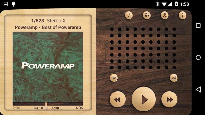Skin for Poweramp Wooden Screen 2