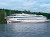 The boutique cruise ship River Victoria makes its way along the shores of the Volga River in Russia.