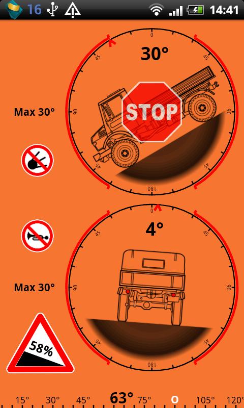 Unimog Inclinometer Screen 1
