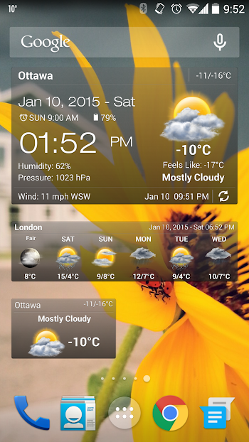    Weather & Clock Widget Ad Free- screenshot  