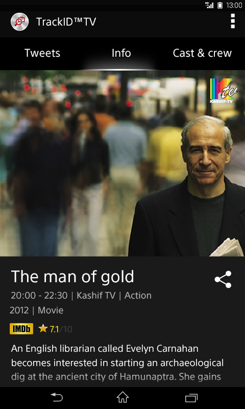 Android application TrackID™ TV screenshort