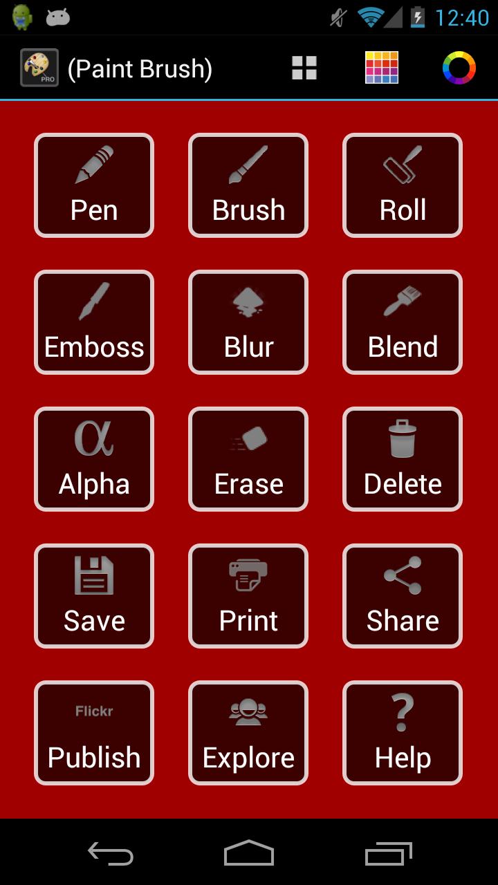 Artist Pro on Android Screen 1