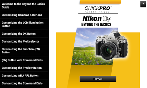 Android application Guide to Nikon Df Beyond screenshort