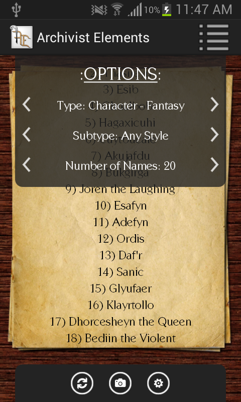 Archivist Elements Screen 3