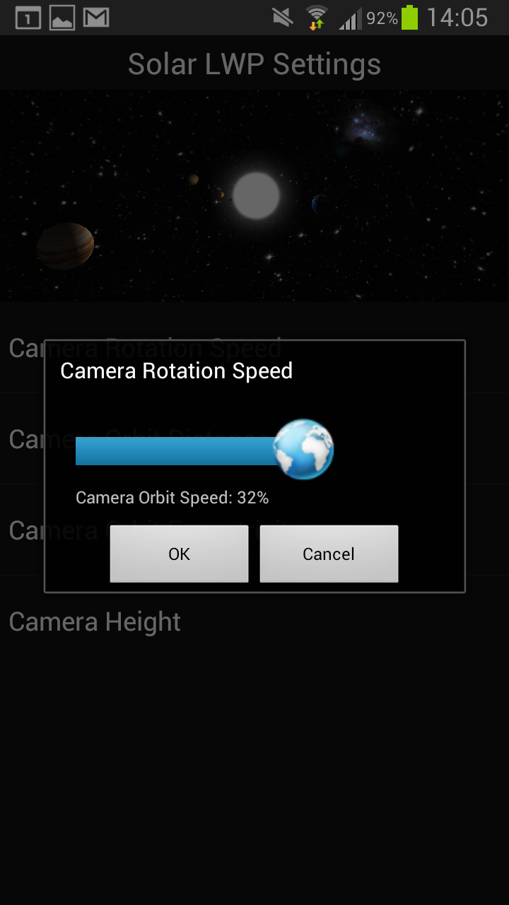 Solar System Live Wallpaper Screen 3