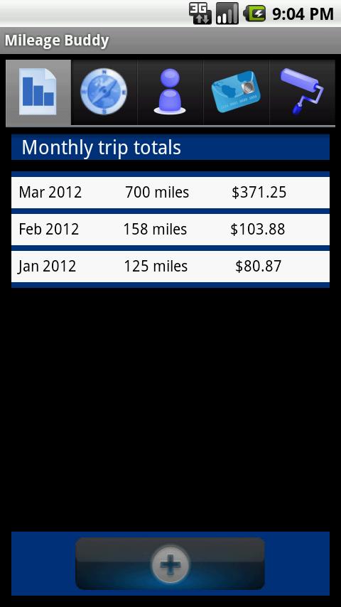 Android application Mileage Buddy &amp; Expense Log screenshort