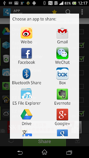 Apps Share - Facebook/G+/Email