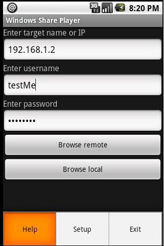 Android application Windows Share Player screenshort