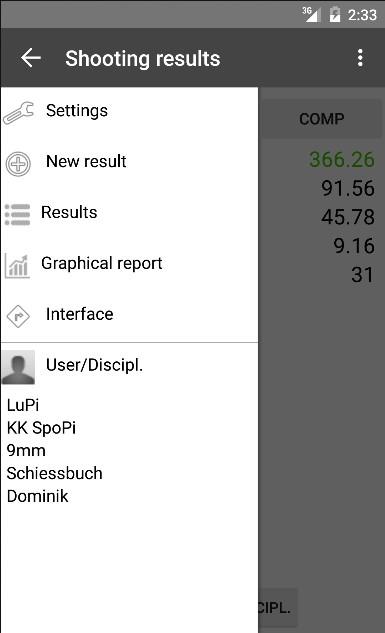 Shooting Results (Donate) Screen 1