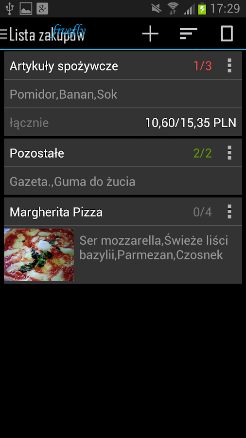 Shopping list Android
