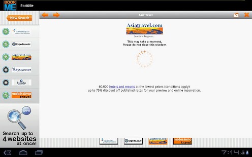 BookMe Travel Search Tablet Screenshots 1