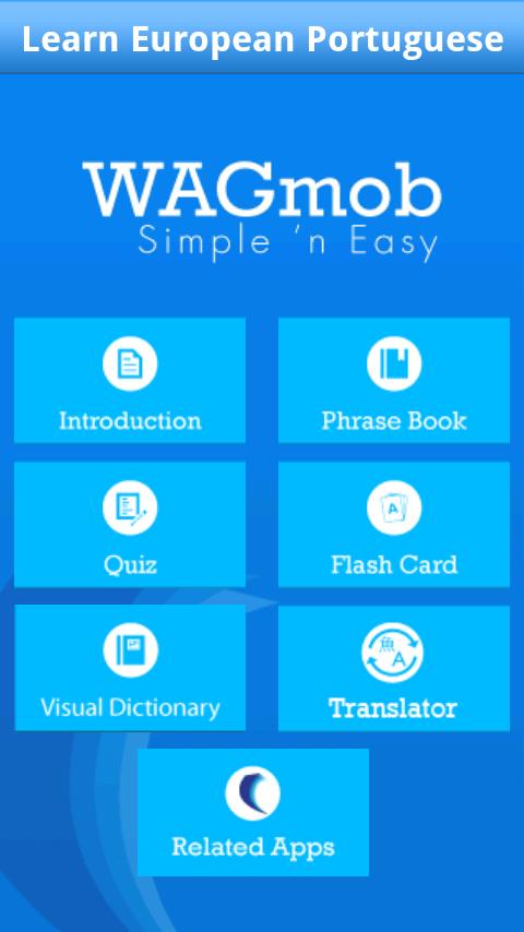 Android application Learn European Portuguese screenshort