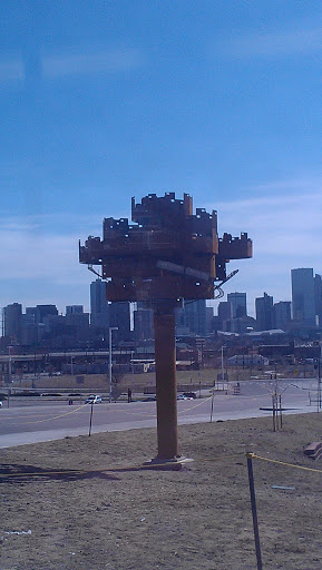 Steel Train Tower Statue