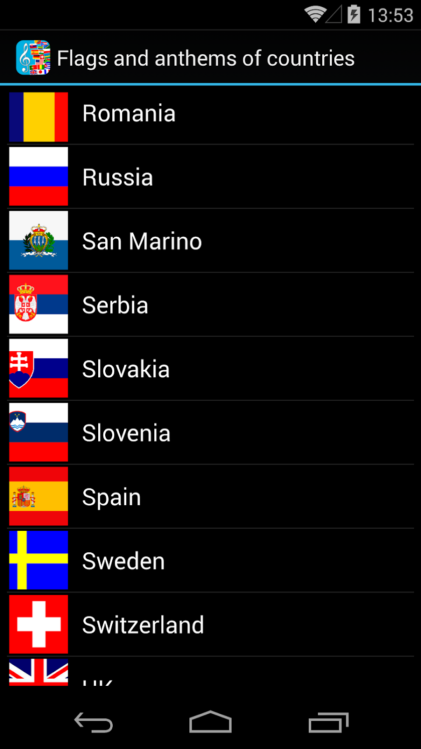 Flags and anthems of countries Screen 3