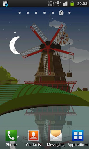 Windmill and Pond wallpaper