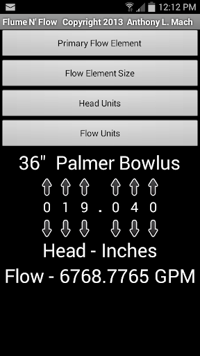 Flume Flow Calculator