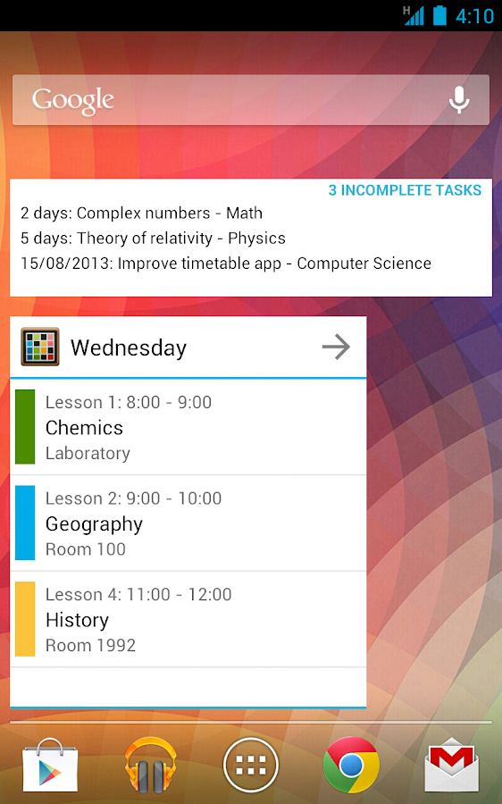 Timetable - screenshot