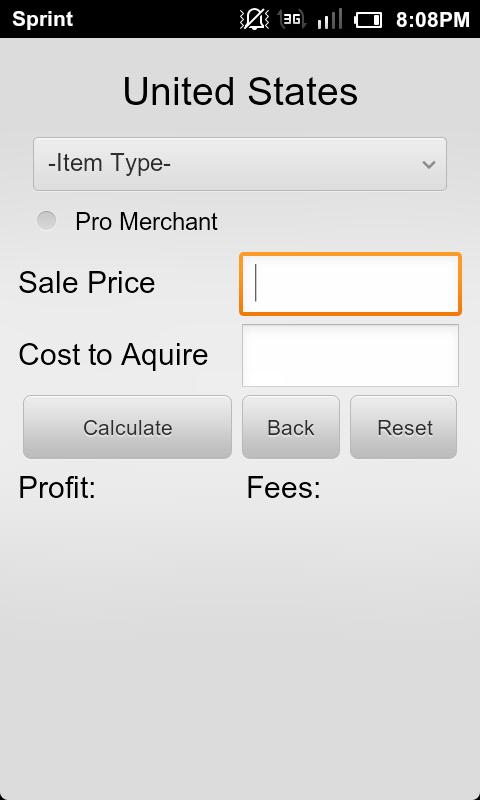 Calculator for Amazon US/UK Screen 2